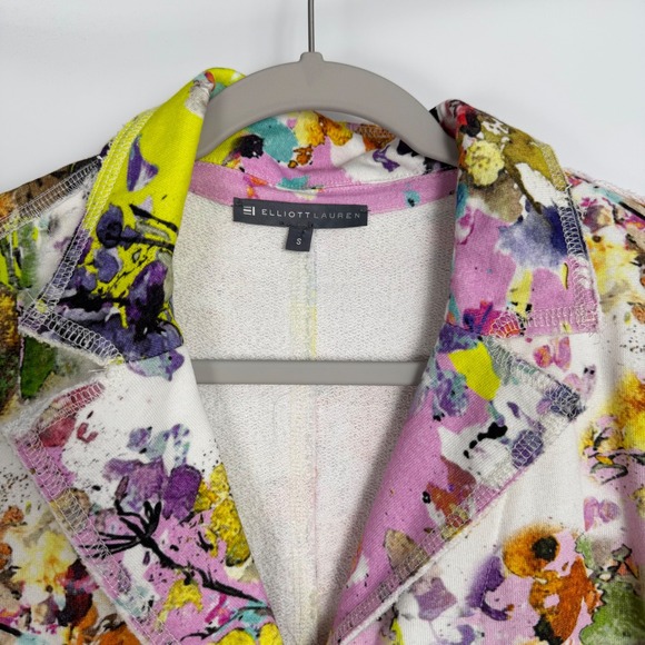 ELLIOTT LAUREN Women's Abstract Floral Maximalist Office Blazer Jacket Small - Picture 7 of 11
